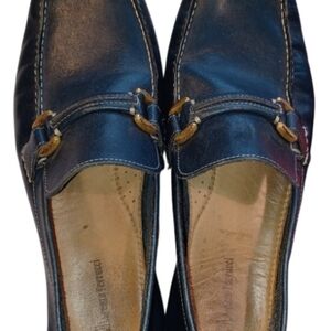 Elegant Navy Leather Loafers for Men